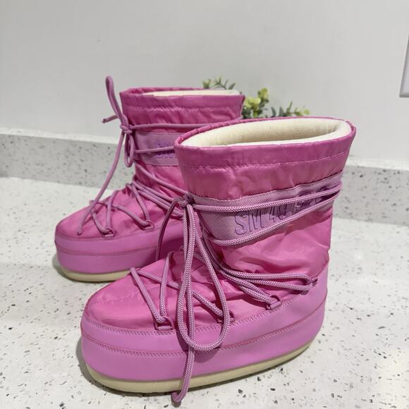 steve madden mav faux fur lined cold weather platform Moon booties size L 6/7 - Picture 3 of 7